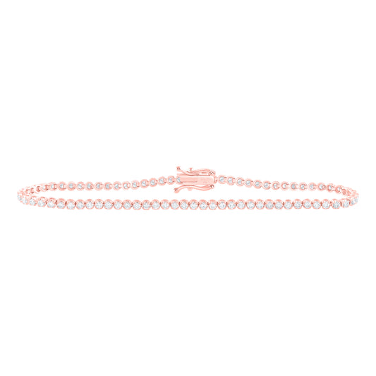 14kt Rose Gold 1 1/3 Cttw Diamond Ana M Fashion Tennis Bracelet, Length: 7 Inch