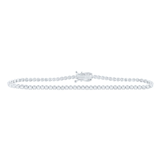 14kt White Gold 1 1/3 Cttw Diamond Ana M Fashion Tennis Bracelet, Length: 7 Inch