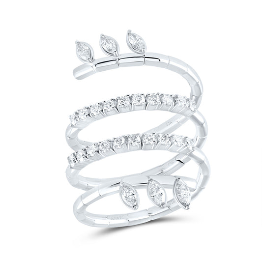 14kt White Gold 3/4 Cttw Diamond Ana M and 1ct-mq-i1 Bridal Wedding Engagement Anniversary Ring, Women Size: 5-9