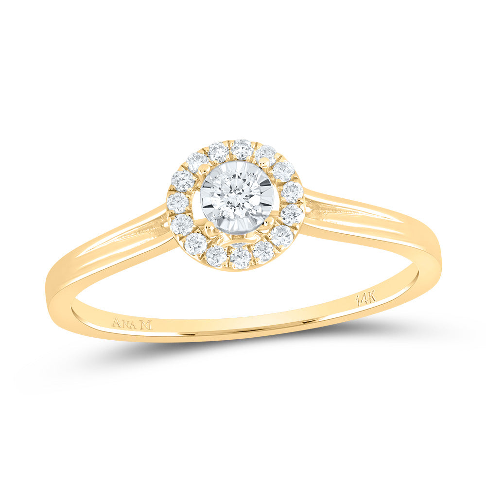 14kt Yellow Gold 1/8 Cttw Diamond Ana M Promise Wedding Engagement Anniversary Ring, Women Size: 5-9