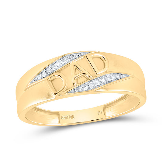 10kt Yellow Gold 1/12 Cttw Diamond Dad Men Wedding Engagement Anniversary Ring, Women Size: 5-9