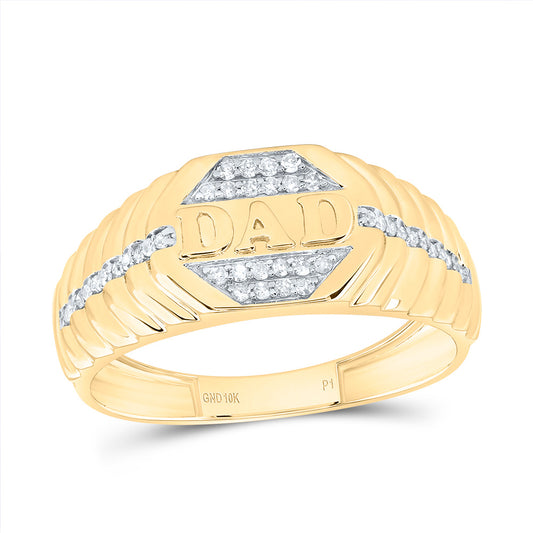 10kt Yellow Gold 1/5 Cttw Diamond Dad Men Wedding Engagement Anniversary Ring, Women Size: 5-9