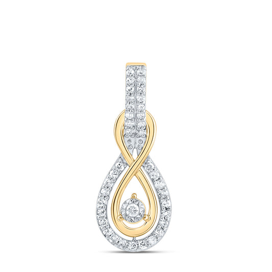 10kt Yellow Gold 1/8 Cttw Diamond Infinity Pendant