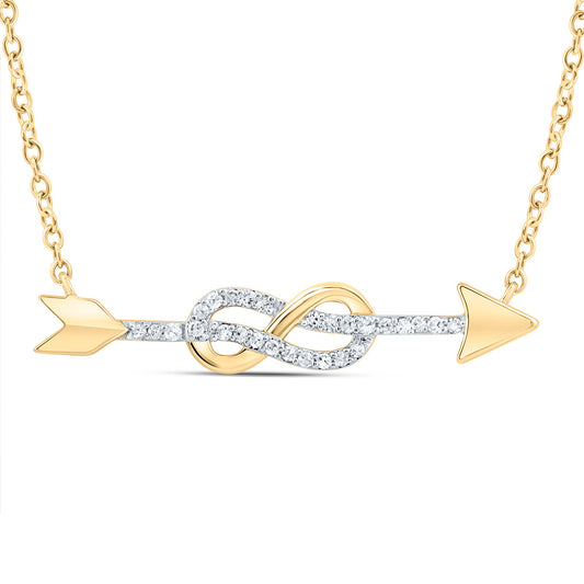 10kt Yellow Gold 1/12 Cttw Diamond Infinity Necklace, Length: 18 Inch