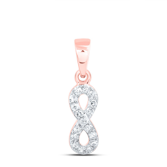 10kt Rose Gold 1/10 Cttw Diamond Infinity Pendant