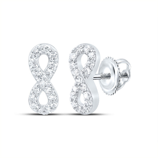 10kt White Gold 1/6 Cttw Diamond Infinity Earring