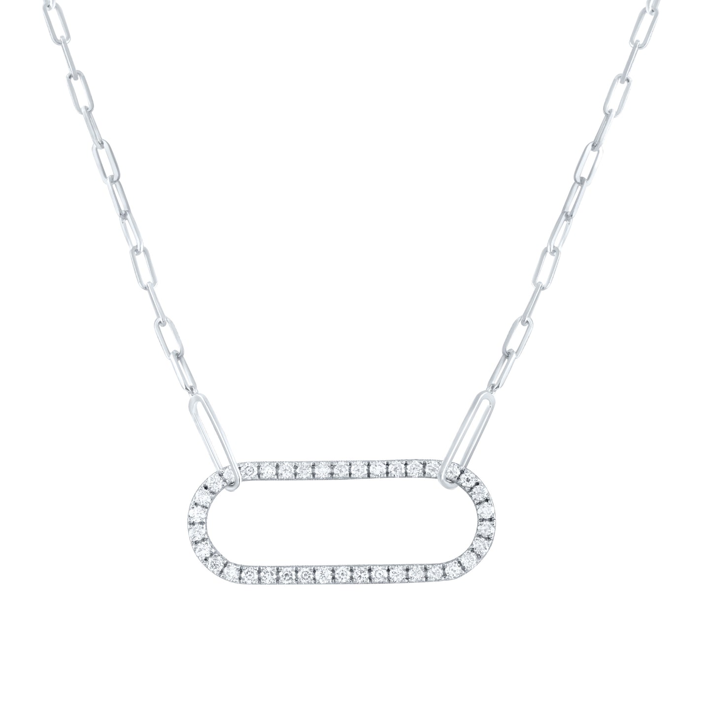 14kt White Gold 1 Cttw Diamond Ana M Fashion Necklace, Length: 18 Inch