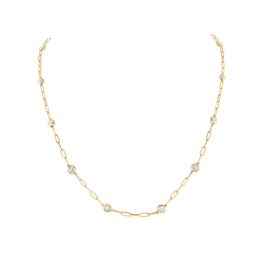 14kt Yellow Gold 2 Cttw Diamond Ana M Fashion Necklace, Length: 18 Inch