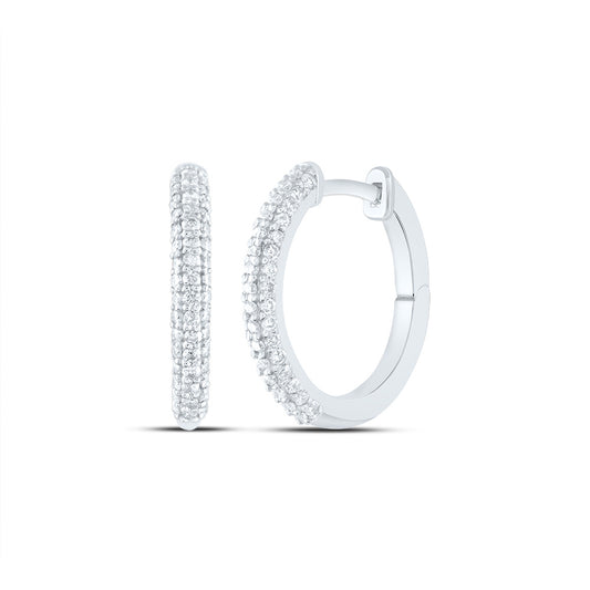 14kt White Gold 3/8 Cttw Diamond Fashion Hoop Earring