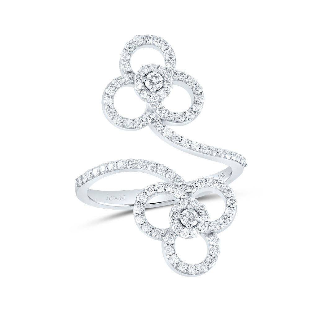 14kt White Gold 5/8 Cttw Diamond Ana M Bridal Wedding Engagement Anniversary Ring, Women Size: 5-9