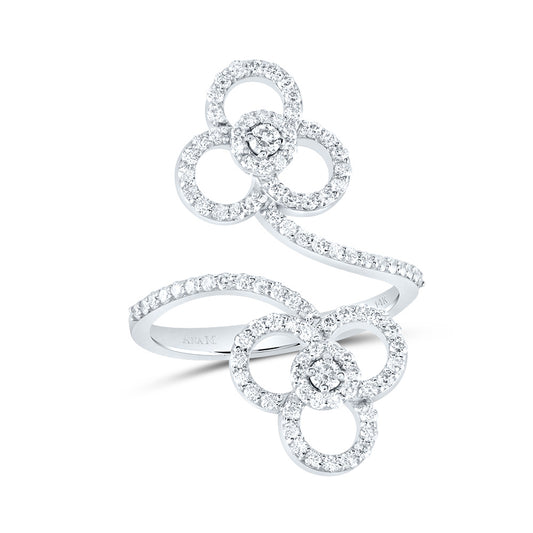 14kt White Gold 5/8 Cttw Diamond Ana M Bridal Wedding Engagement Anniversary Ring, Women Size: 5-9