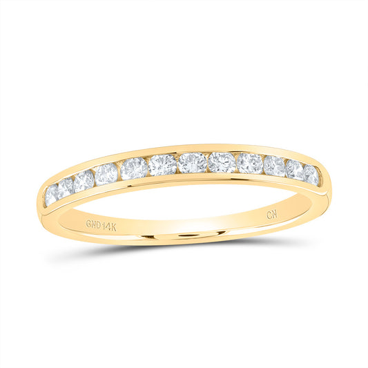 14kt Yellow Gold 3/8 Cttw Diamond Fashion Bridal Wedding Engagement Anniversary Womens Band, Women Size: 5-9