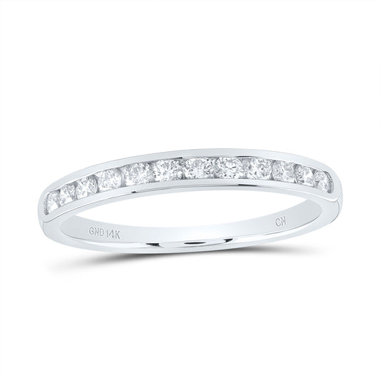 14kt White Gold 3/8 Cttw Diamond Fashion Bridal Wedding Engagement Anniversary Womens Band, Women Size: 5-9