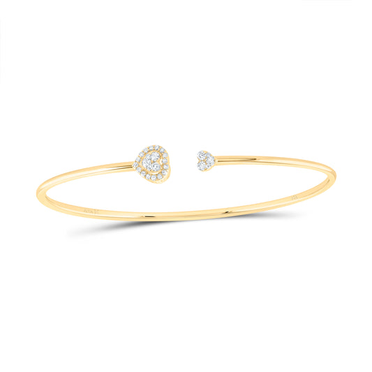 14kt Yellow Gold 1/4 Cttw Diamond Ana M Pear Bangle