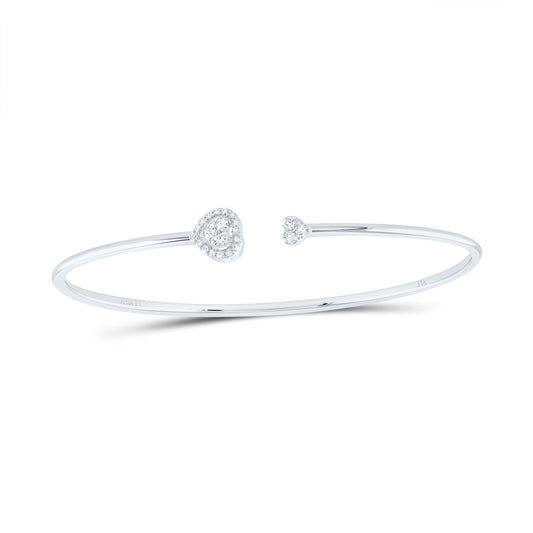 14kt White Gold 1/4 Cttw Diamond Ana M Pear Bangle