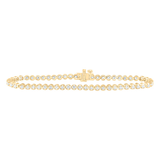 14kt Yellow Gold 1 3/4 Cttw Diamond Fashion Round Tennis Bracelet, Length: 7 Inch