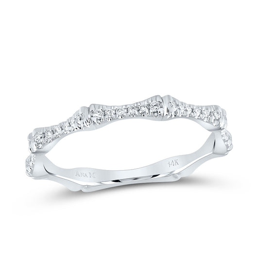 14kt White Gold 1/8 Cttw Diamond Ana M Wedding Engagement Fashion Band, Women Size: 5-9
