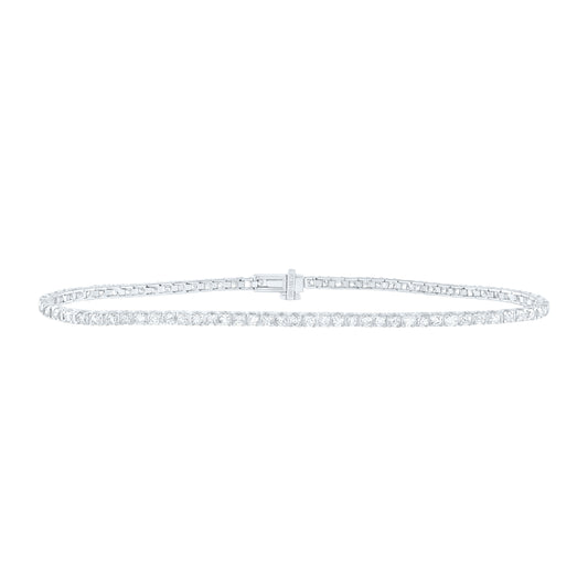 14kt White Gold 1 3/4 Cttw Diamond Fashion Tennis Bracelet, Length: 7 Inch