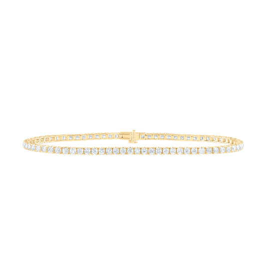 14K Yellow Or White Gold 2 1/2Ctw Natural Diamond Cn Fashion Tennis Bracelet (7 Inch)