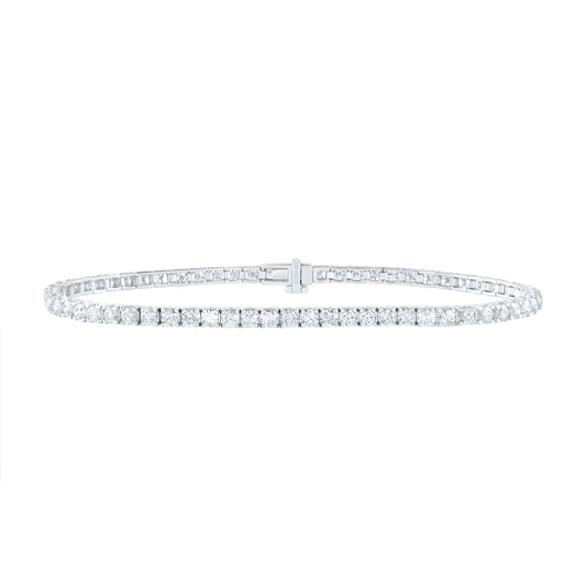 14kt White Gold 3 1/3 Cttw Diamond Fashion Tennis Bracelet, Length: 7 Inch