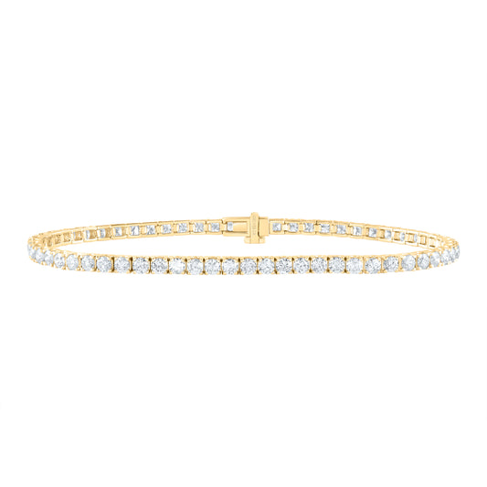 14kt Yellow Gold 4 Cttw Diamond Fashion Tennis Bracelet, Length: 7 Inch