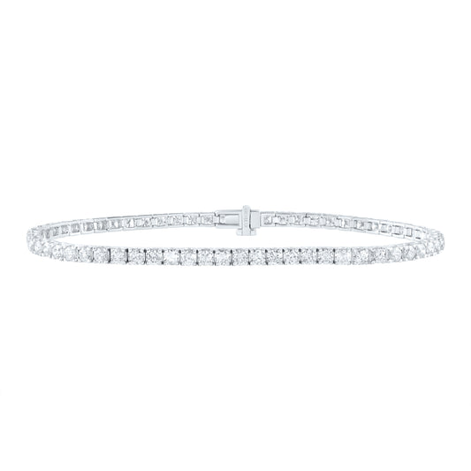 14kt White Gold 4 Cttw Diamond Fashion Tennis Bracelet, Length: 7 Inch