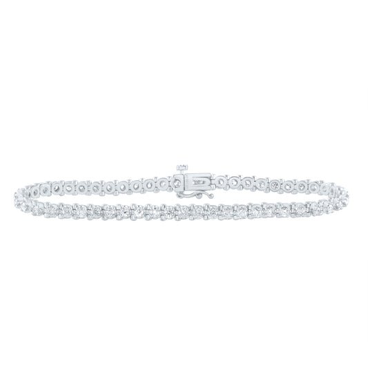 14kt White Gold 2 1/5 Cttw Diamond Fashion Tennis Bracelet, Length: 7 Inch