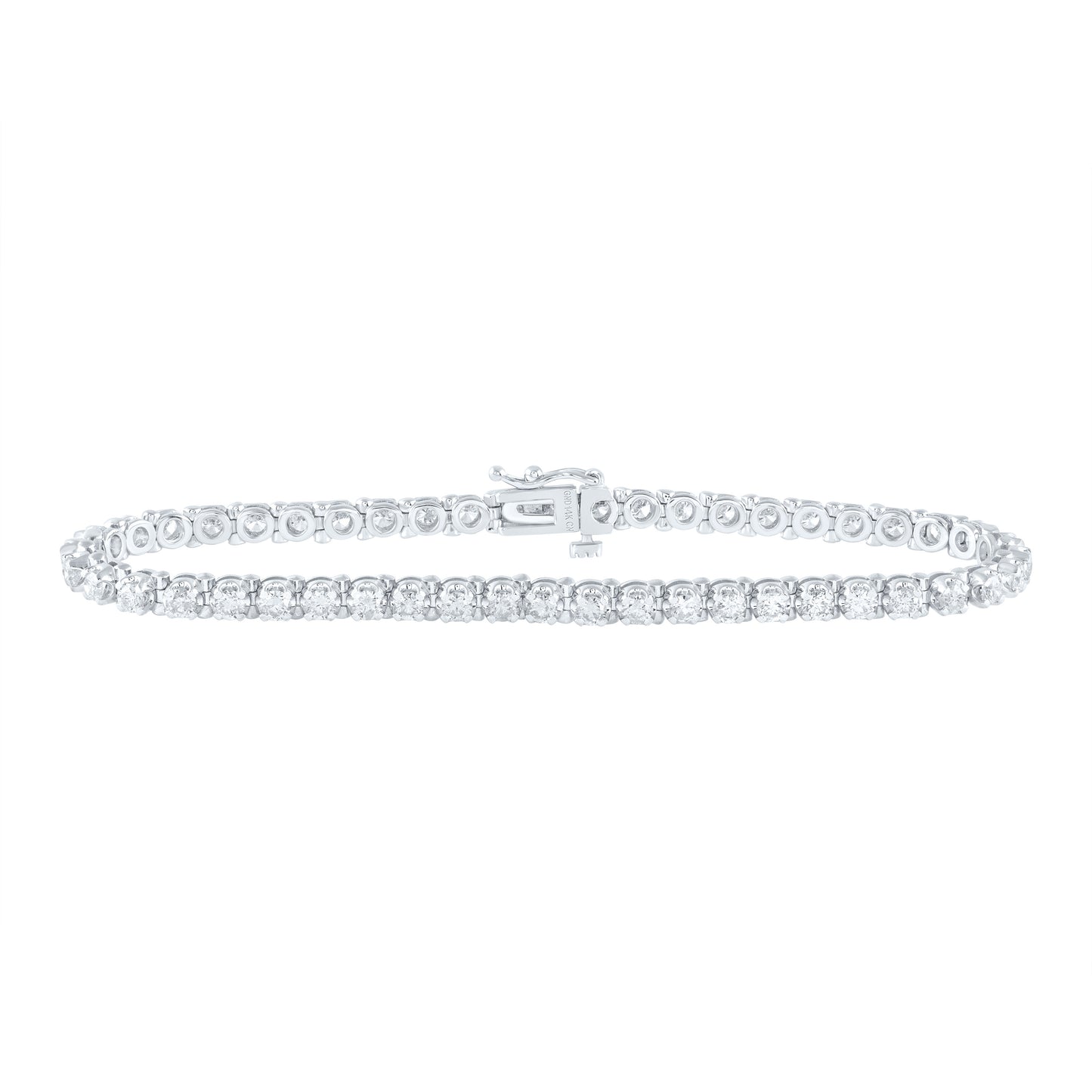 14kt White Gold 2 5/8 Cttw Diamond Fashion Tennis Bracelet, Length: 7 Inch