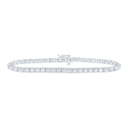 14kt White Gold 2 5/8 Cttw Diamond Fashion Tennis Bracelet, Length: 7 Inch