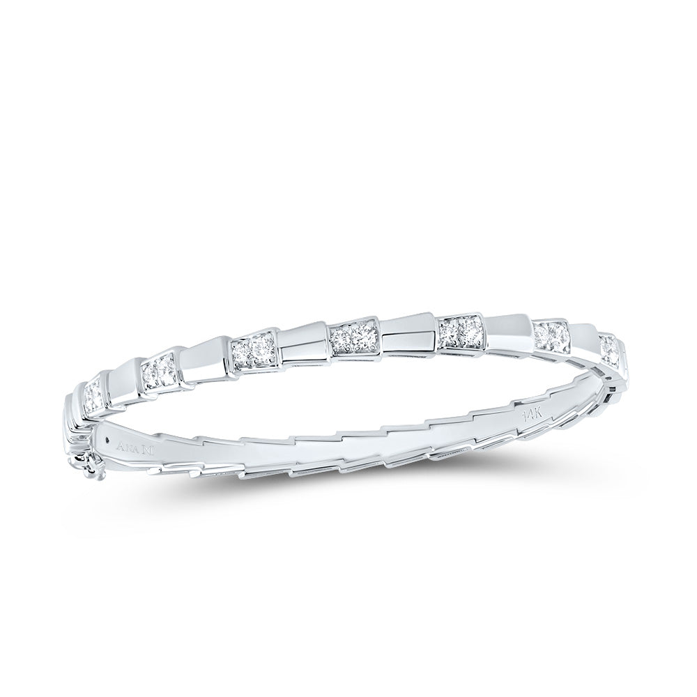14kt White Gold 3/4 Cttw Diamond Ana M Fashion Bangle