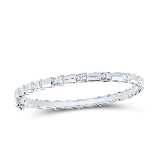 14kt White Gold 3/4 Cttw Diamond Ana M Fashion Bangle