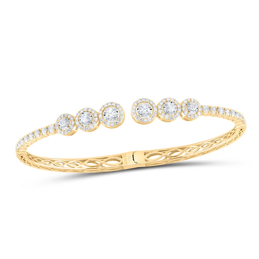 14kt Yellow Gold 1 1/5 Cttw Diamond Ana M Fashion Bangle