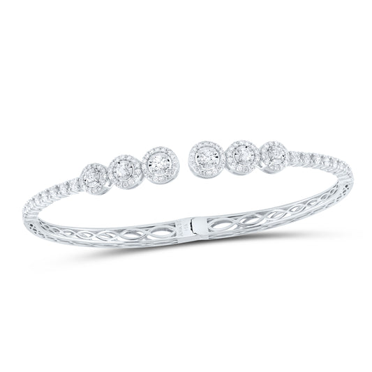 14kt White Gold 1 1/5 Cttw Diamond Ana M Fashion Bangle