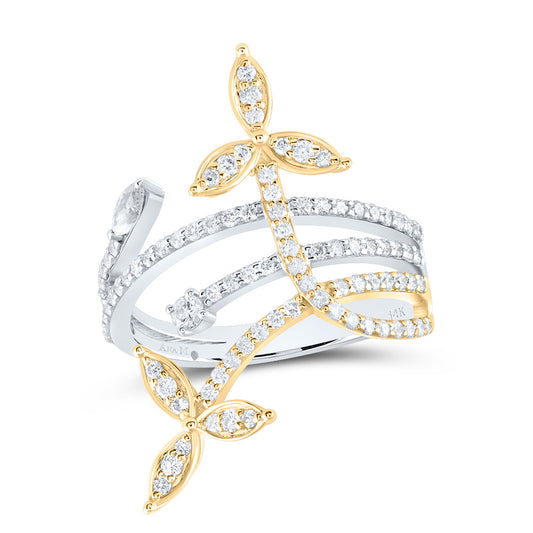 14k Yellow White 5/8 Cttw Diamond Ana M 4x2mm Mq-i1 Bridal Wedding Engagement Anniversary Ring, Women Size: 5-9