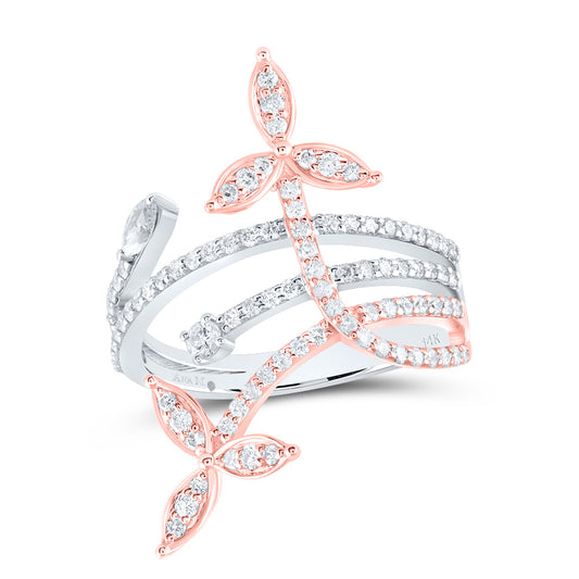 14k Rose Yellow 5/8 Cttw Diamond Ana M 4x2mm Mq-i1 Bridal Wedding Engagement Anniversary Ring, Women Size: 5-9