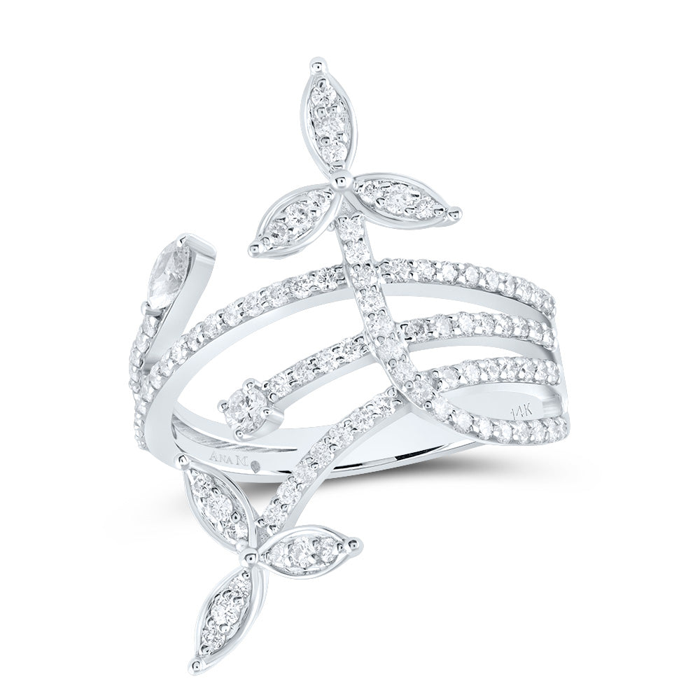 14kt White Gold 5/8 Cttw Diamond Ana M 4x2mm Mq-i1 Bridal Wedding Engagement Anniversary Ring, Women Size: 5-9