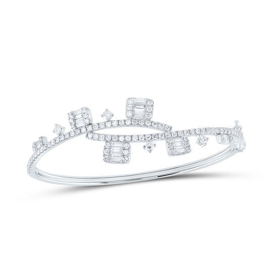14kt White Gold 2 1/2 Cttw Diamond Ana M Fashion Bangle(50x60mm)