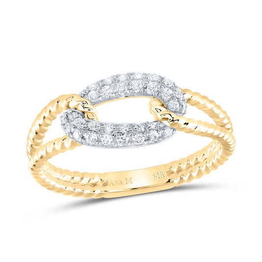 14kt Yellow Gold 1/5 Cttw Diamond Ana M Bridal Wedding Engagement Anniversary Ring, Women Size: 5-9