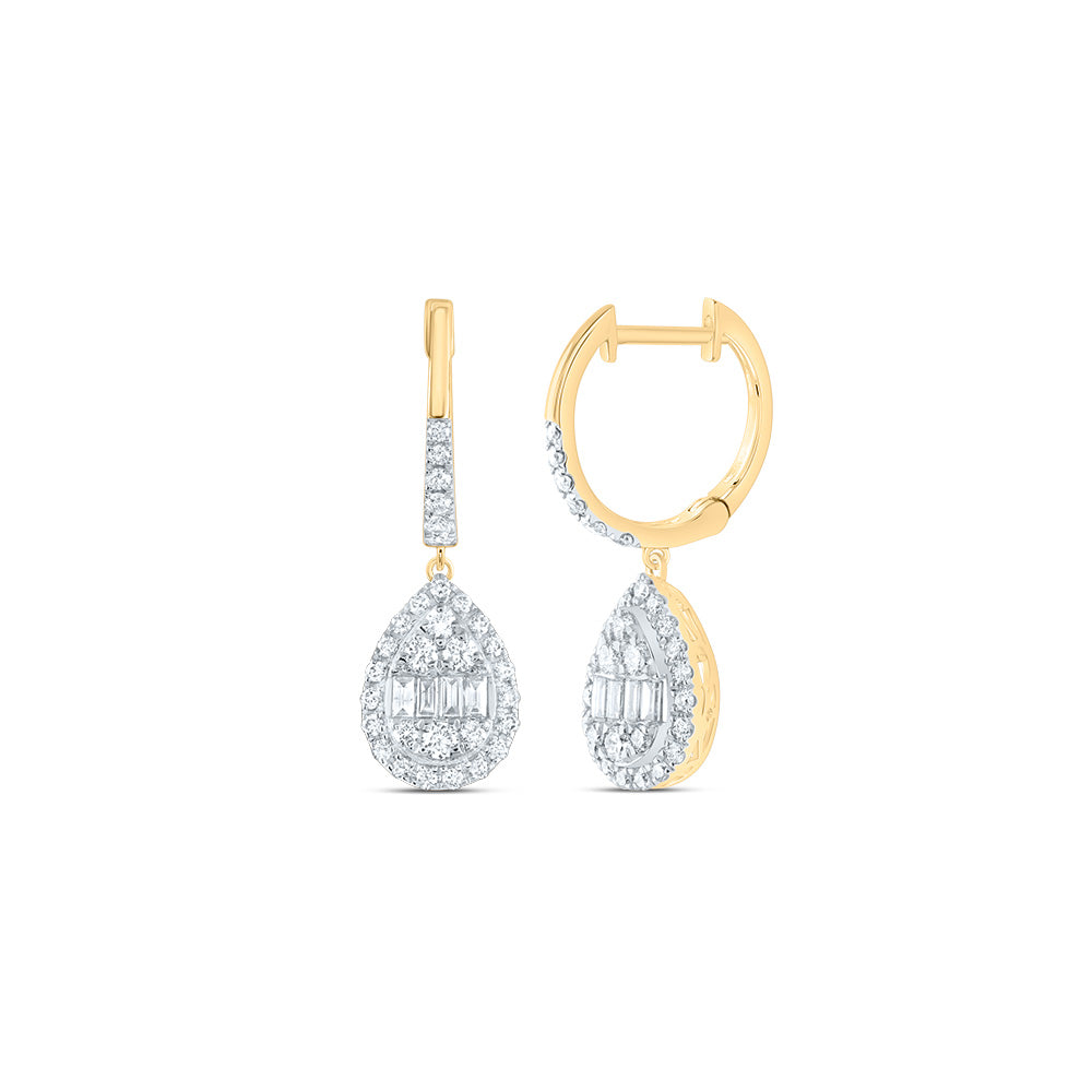 14kt Yellow Gold 3/4 Cttw Diamond Ana M Fashion Pear Dangling Earring