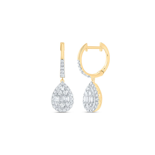 14kt Yellow Gold 3/4 Cttw Diamond Ana M Fashion Pear Dangling Earring