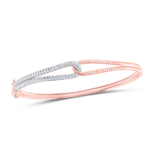 14kt Rose Gold 3/4 Cttw Diamond Ana M Fashion Bangle (50x60mm)