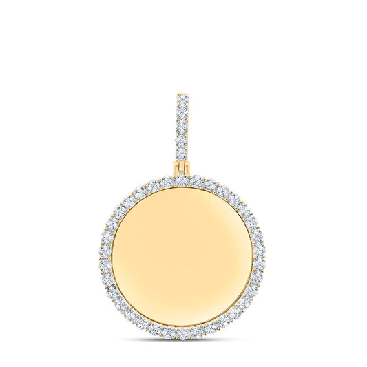 10kt Yellow Gold 1/2 Cttw Natural Diamond Fanuk Memory Round Mens Charm