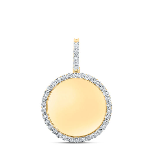 10kt Yellow Gold 1/5 Cttw Diamond Fanuk Memory Round Mens Charm