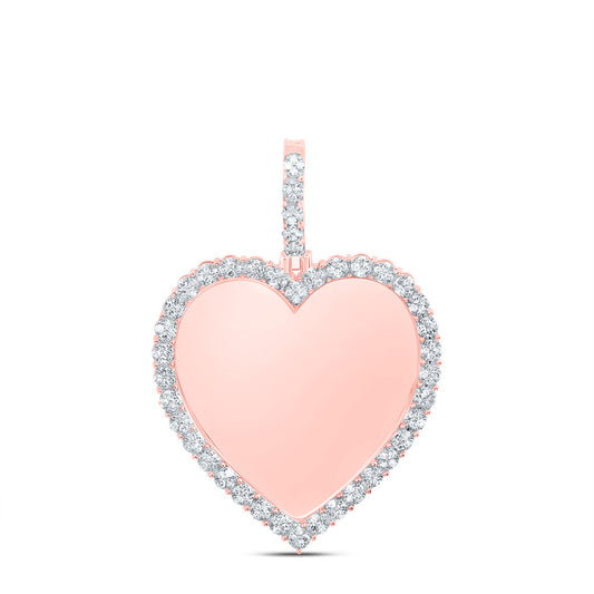 10kt Rose Gold 1/2 Cttw Natural Diamond Fanuk Memory Heart Mens Charm