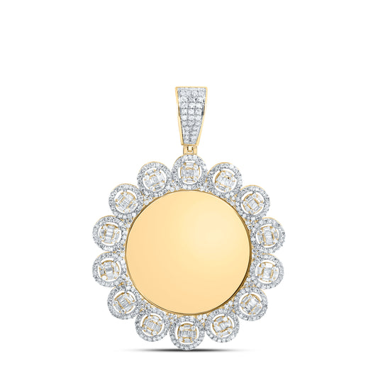 10kt Yellow Gold 1 3/4 Cttw Diamond Fanuk Memory Round Mens Charm