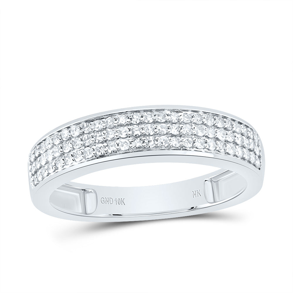 10kt White Gold His & Hers 1 Cttw Diamond Round Bridal Wedding Ring Band Set, Women Size: 5-9, Men Size: 8-12