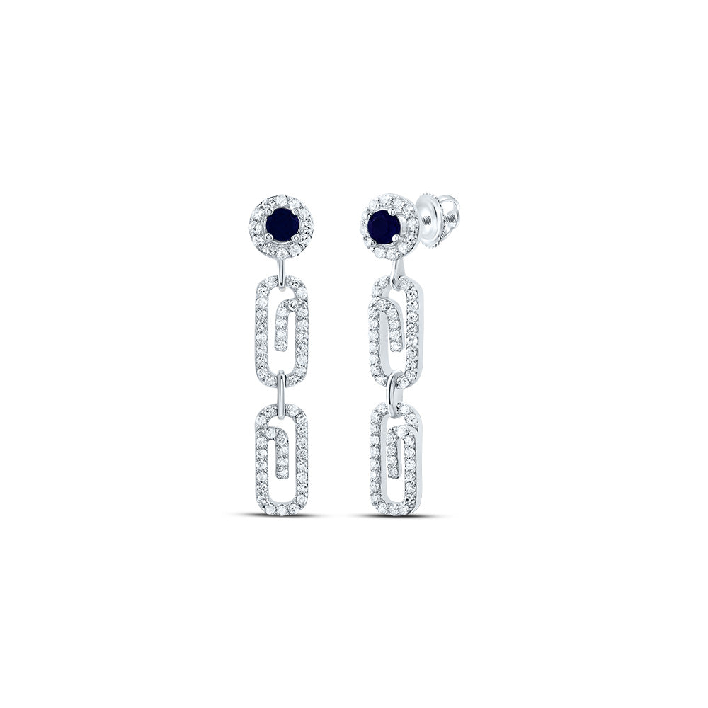 10kt Yellow Or White Gold Natural Diamond 3mm Round Natural Gem Paper Clip Dangling Earring