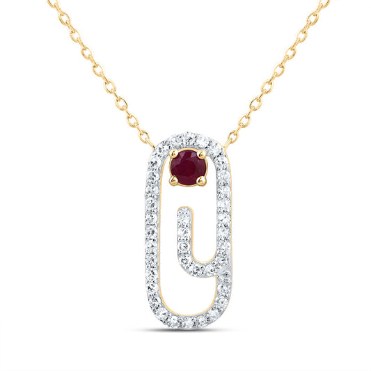 10kt Yellow Or White Gold Natural Diamond 3mm Round Natural Gem Paper Clip Necklace, Length: 18 Inch