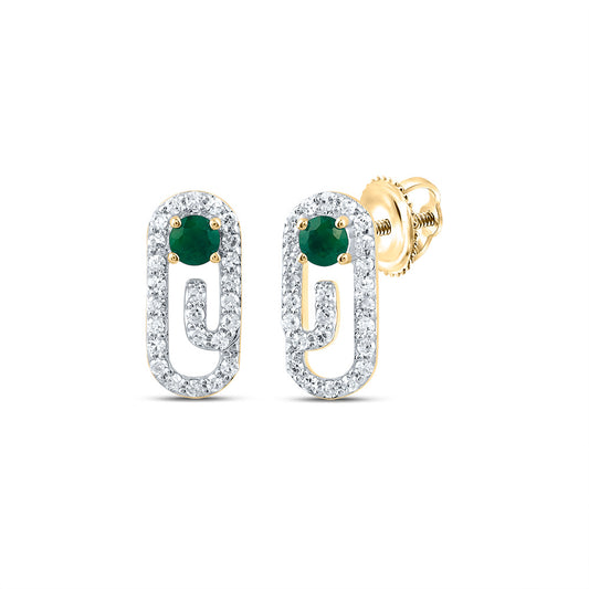 10kt Yellow Or White Gold Natural Diamond 2.5mm Round Natural Gem Paper Clip Stud Earring