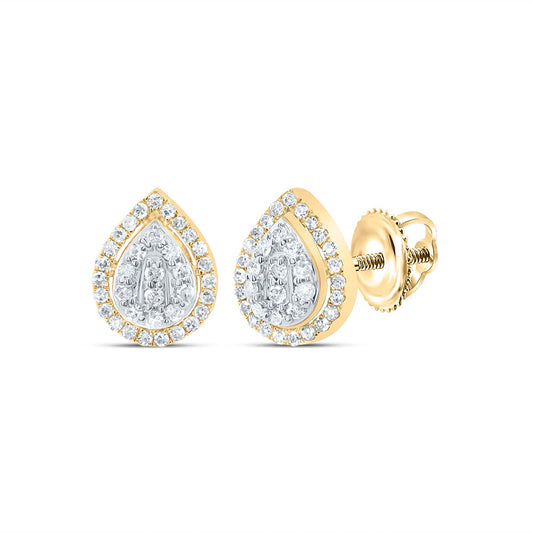 10kt Yellow Gold 1/5 Cttw Diamond Pear Stud Earring